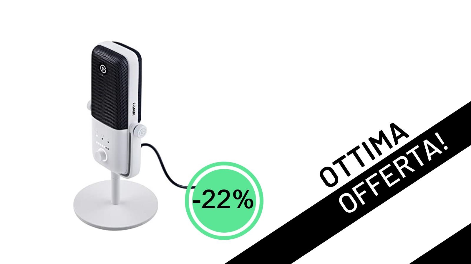 Elgato Wave:3 White: L'Audio Premium per Streaming e Podcast Scontato del 22%!