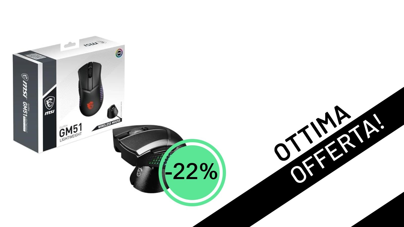 Offerta Imperdibile: il Mouse Gaming MSI CLUTCH GM51 Wireless al Minimo Storico con il 22% di Sconto!