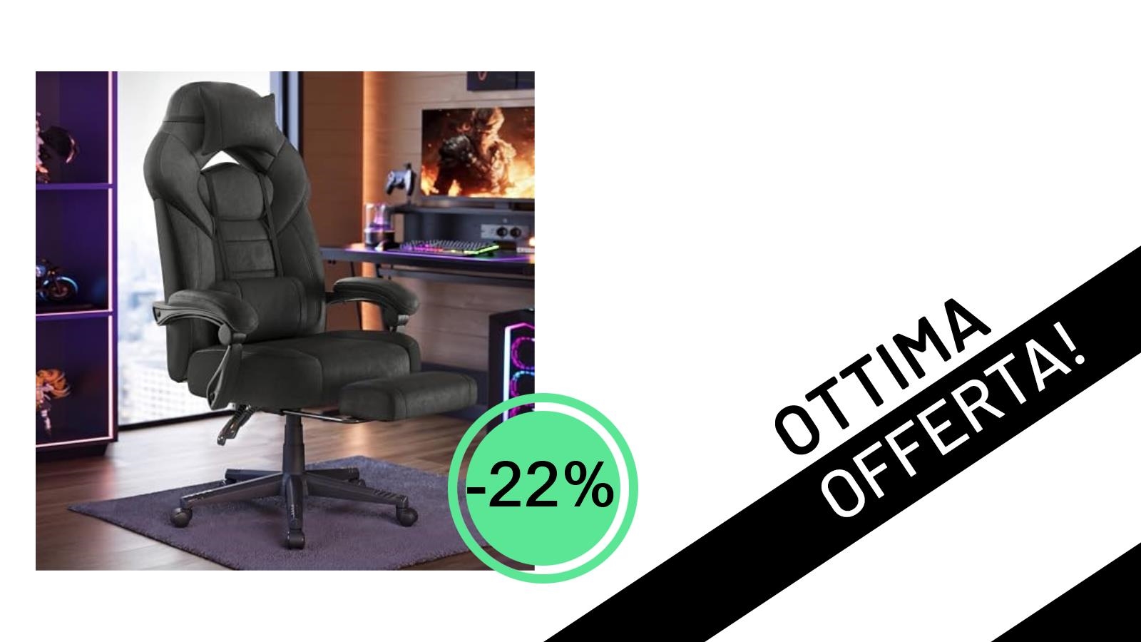 Affare Imperdibile: la Sedia Gaming SONGMICS Ergonomica Scontata del 22% a Soli 113,71€!