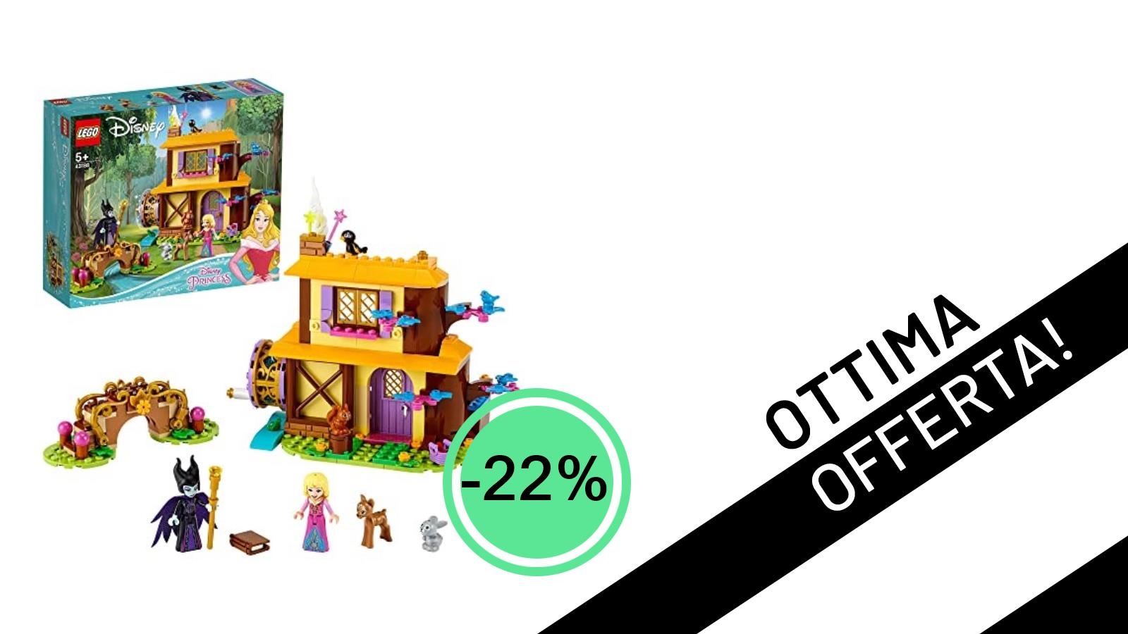 Incanto Scontato: LEGO 43188 Disney Princess La Casetta nel Bosco di Aurora al -22%!