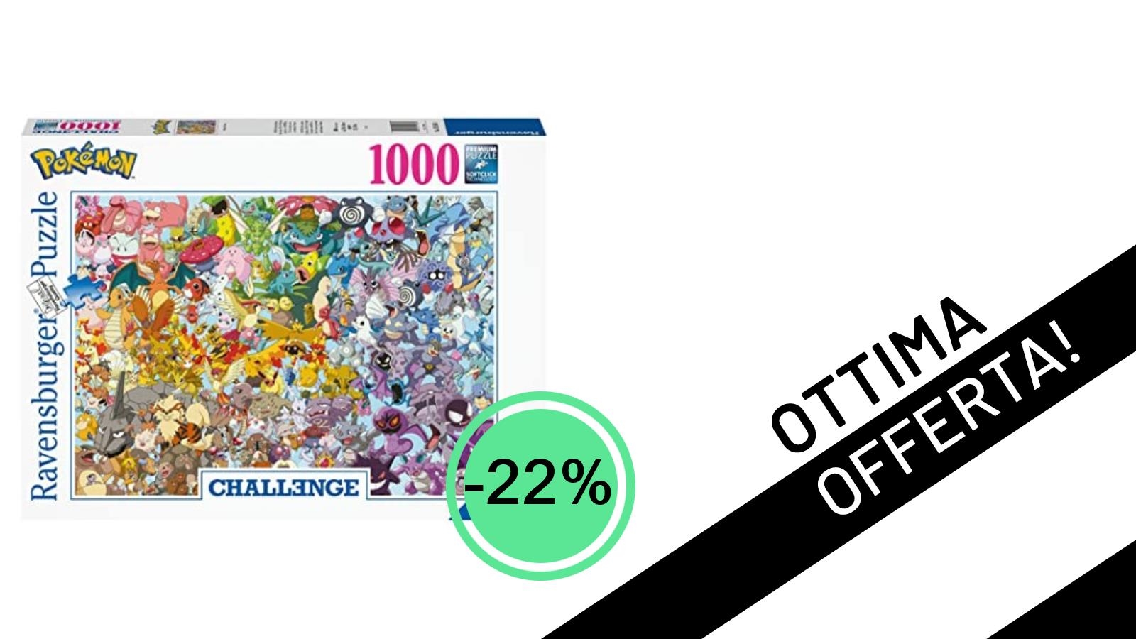 Cattura l'Offerta! Il Puzzle Pokémon Challenge Ravensburger da 1000 Pezzi a Soli 11,62€