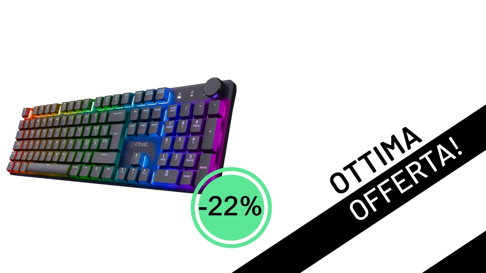 Trust Gaming GXTrust 868 Torix: la tastiera meccanica wireless in offerta imperdibile!