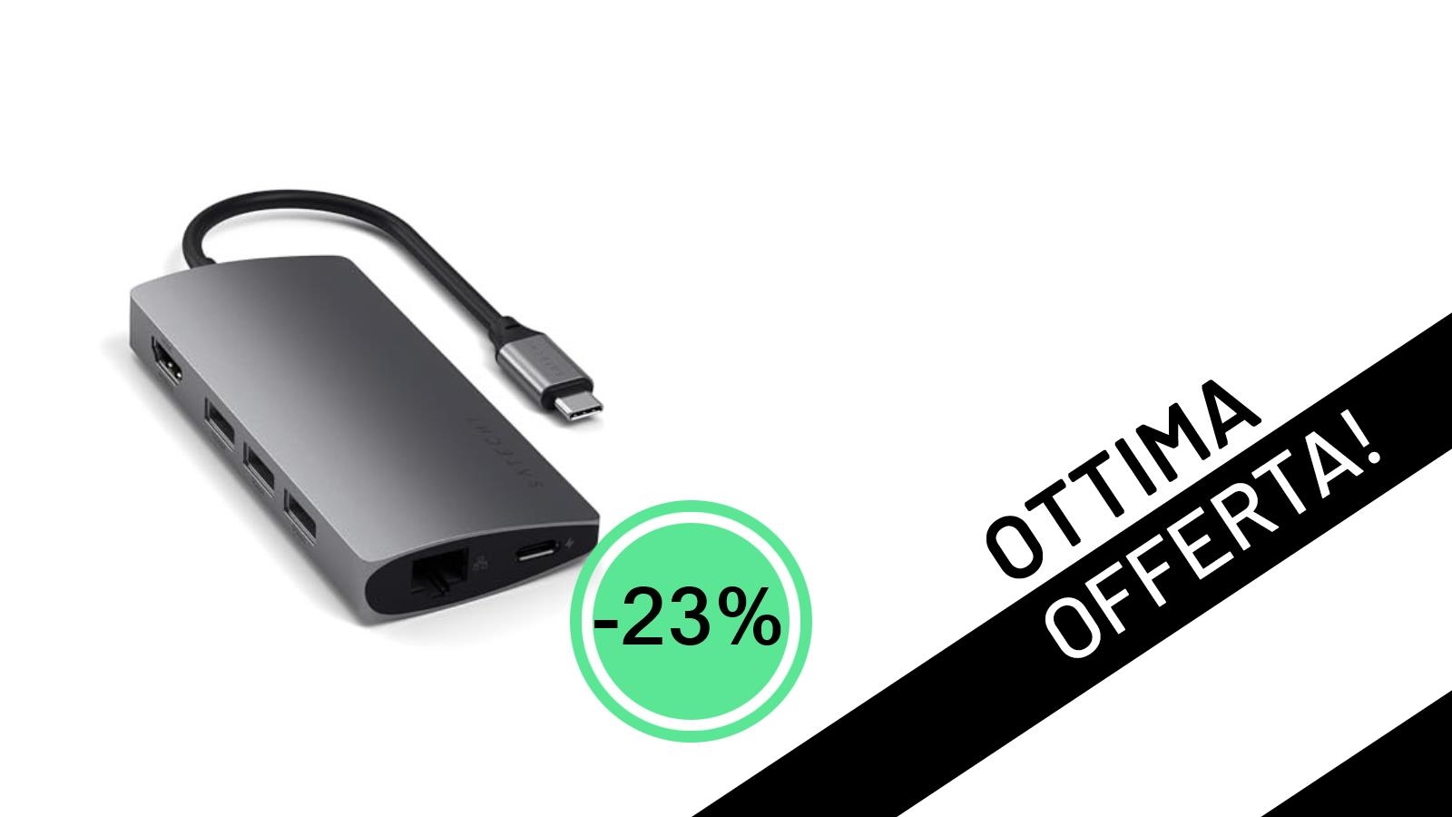 Satechi 8 in 1 USB-C Hub V2: L'espansione definitiva per i tuoi dispositivi, ora a soli 61,66€!