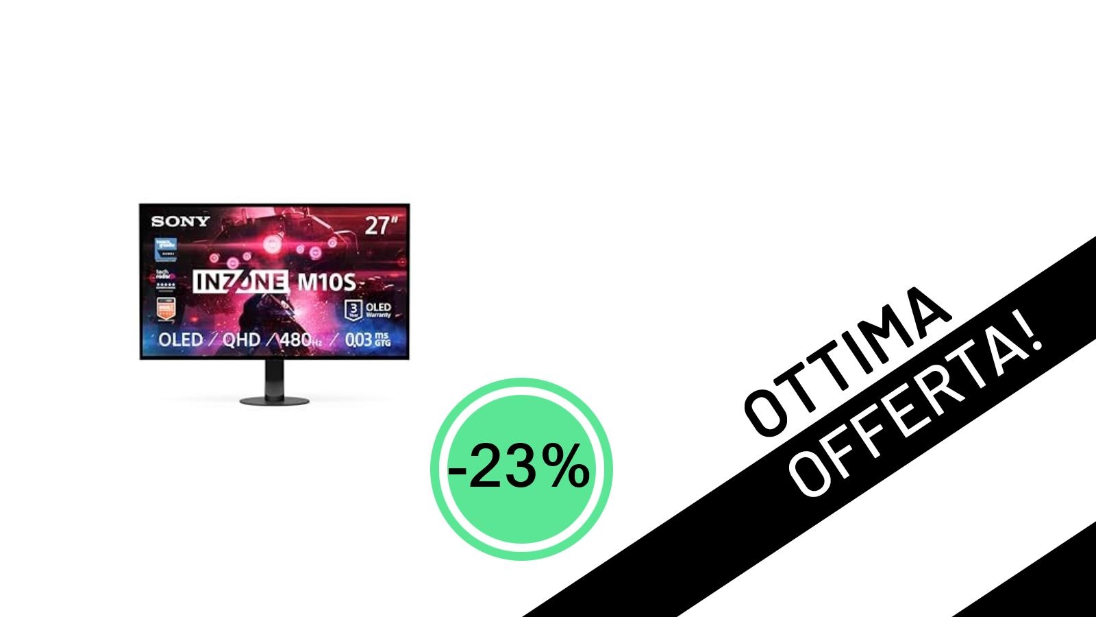 Monitor Gaming Sony INZONE M10S OLED 480Hz: L'Offerta Imperdibile che Rivoluzionerà il Tuo Gaming!