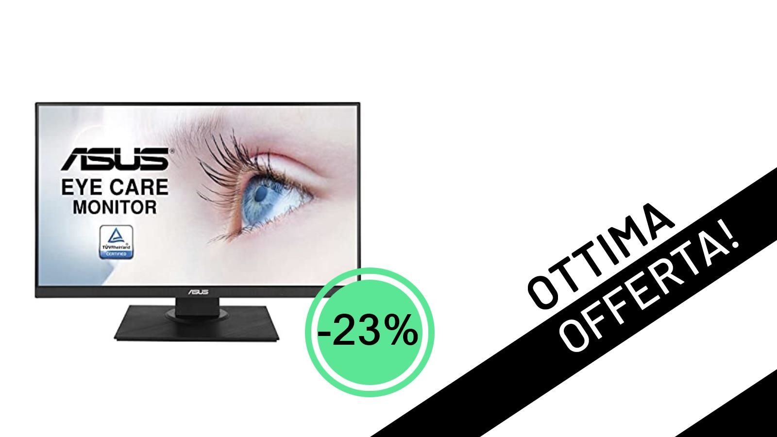 Offerta imperdibile: il monitor ASUS VA24DQLB 24" con IPS e 75Hz scende a soli 145,77€!