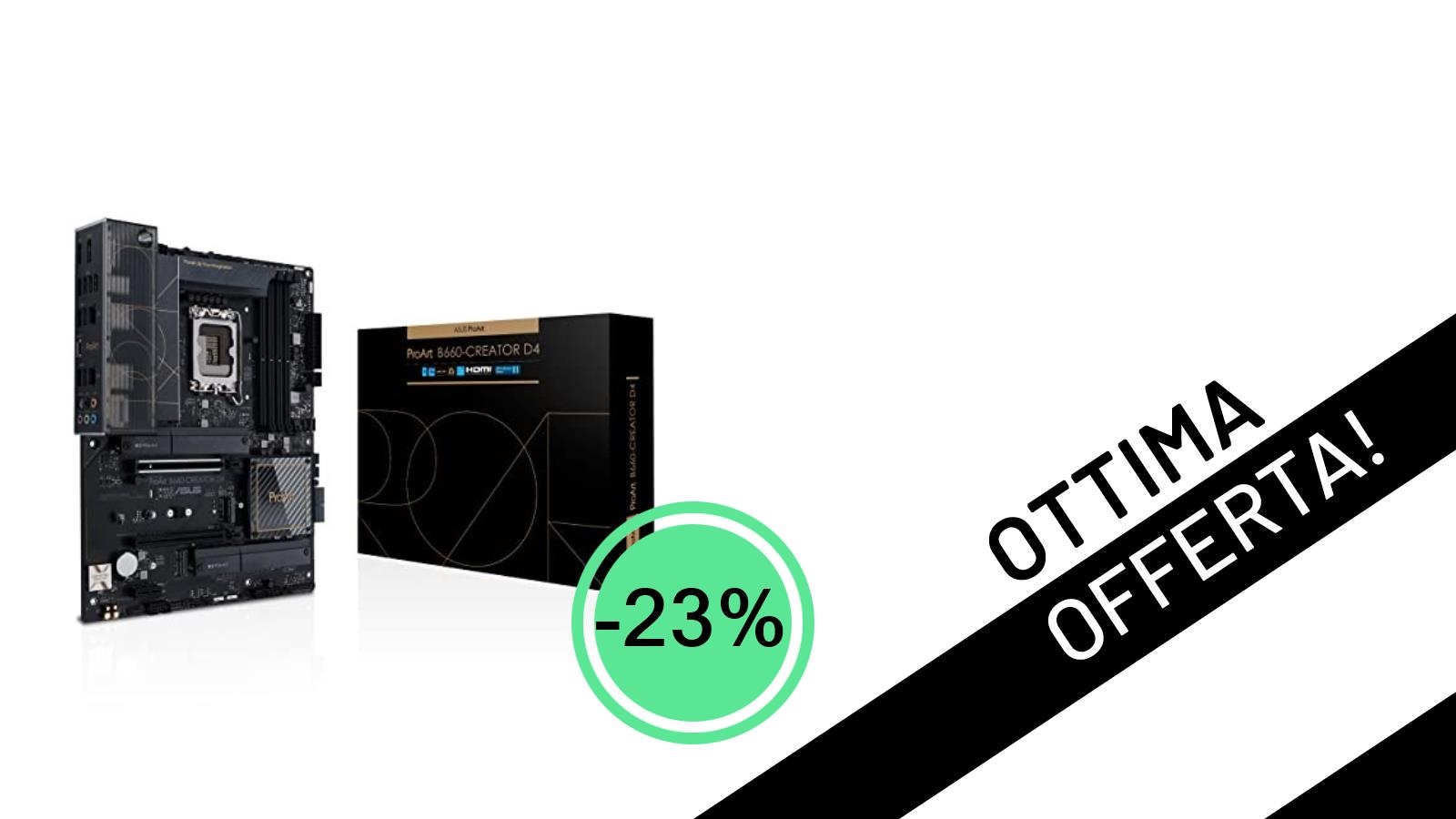 Offerta Shock: La Scheda Madre ASUS ProArt B660-CREATOR D4 Scontata del 23% a Soli 159,99€!