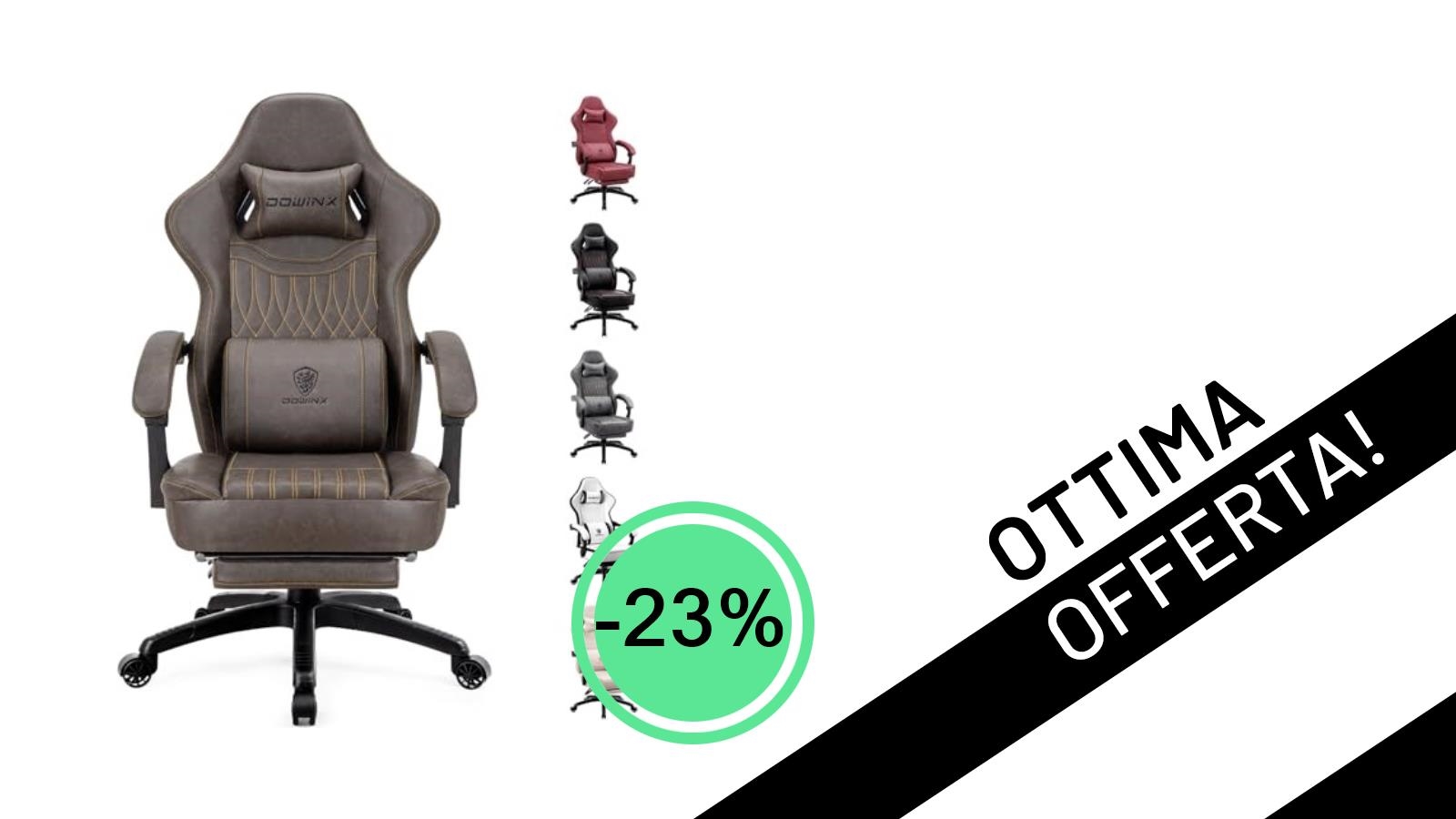 La Sedia Gaming Dowinx con massaggio e poggiapiedi a un prezzo incredibile: solo 99,99€!