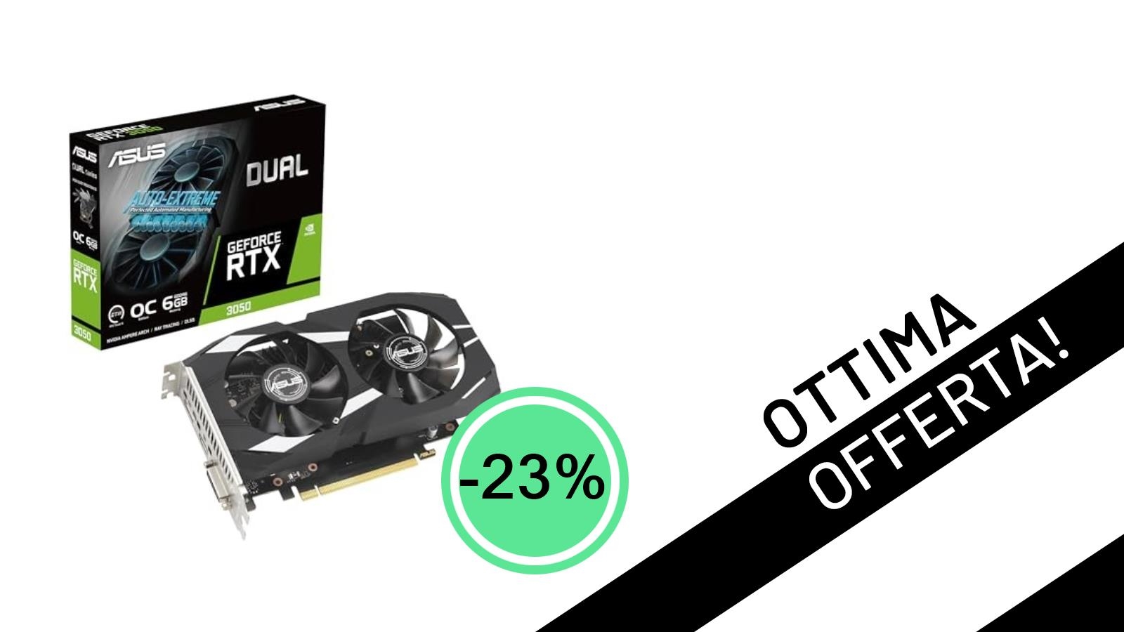 ASUS GeForce RTX 3050 LP: La Scheda Video Compatta e Potente Scontata del 23% a Soli 220,94€!