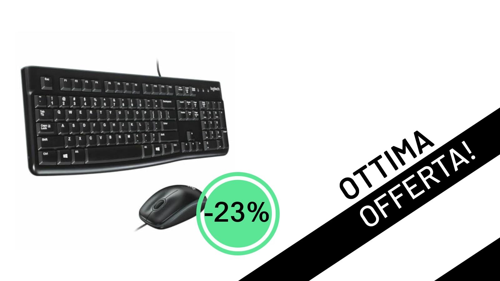 Logitech MK120 Combo Gaming: Tastiera e Mouse con Filo in Sconto del -23% a 25,49€!