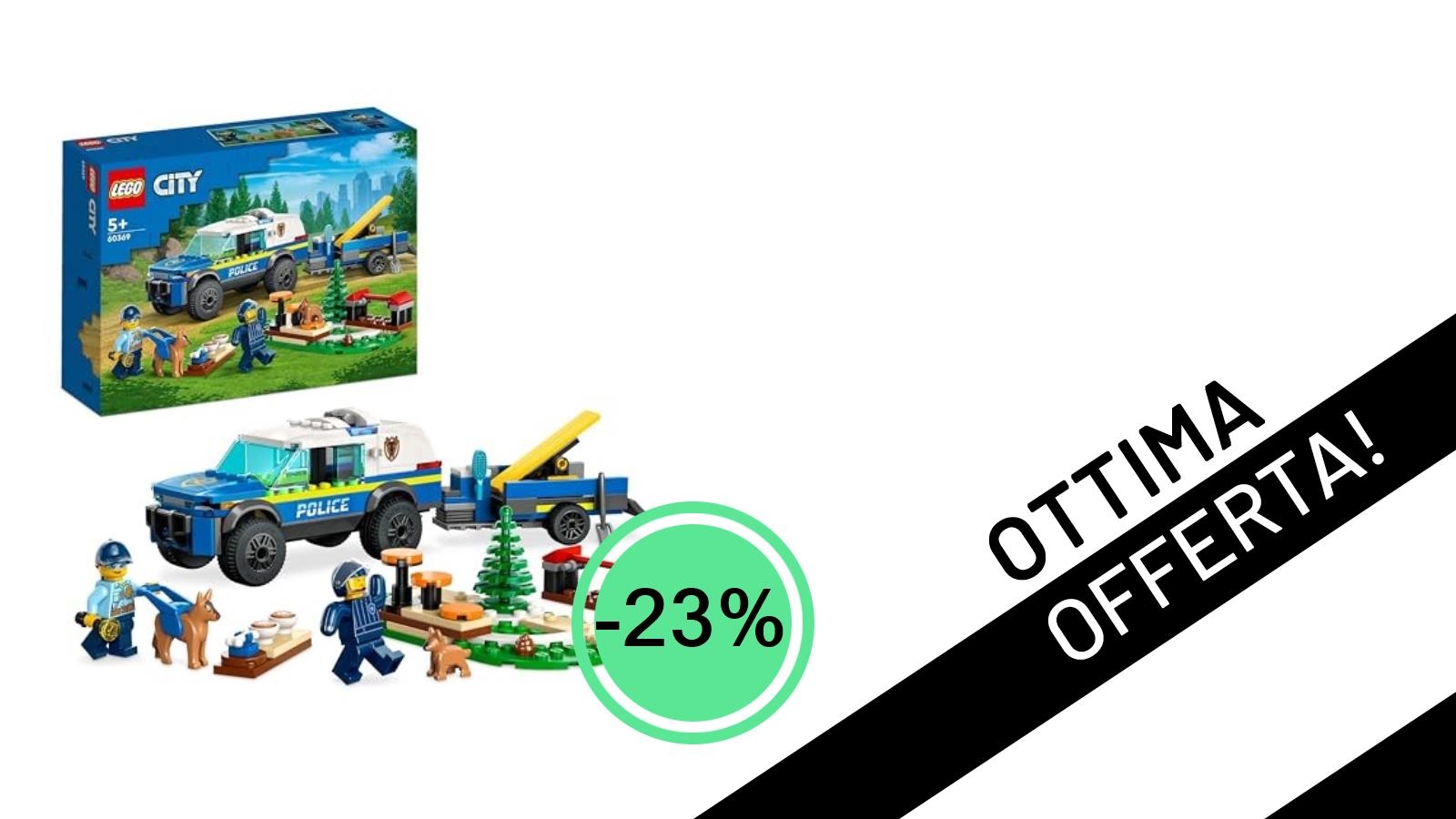 Offerta Shock: LEGO City Addestramento Cinofilo Mobile Scontato del 23% a soli 20,39€!