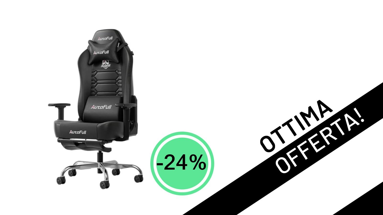 Offerta Imperdibile: La Sedia Gaming Ergonomica AutoFull C3 Scontata del 24% a Soli 189,99€!