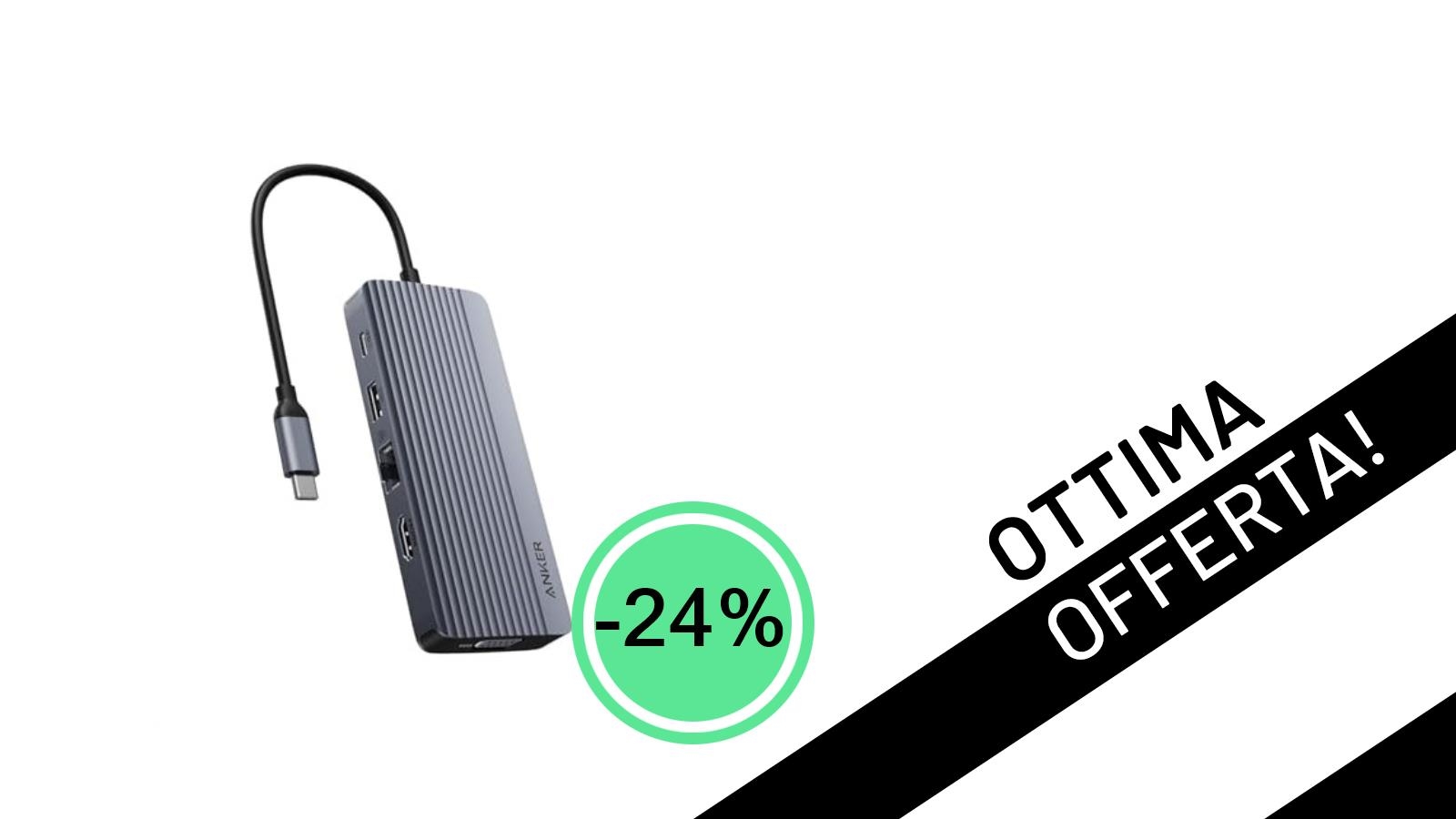 Anker Hub USB C 10 in 1: Massima Connettività e Produttività Scontato del 24% a Soli 36,69€!