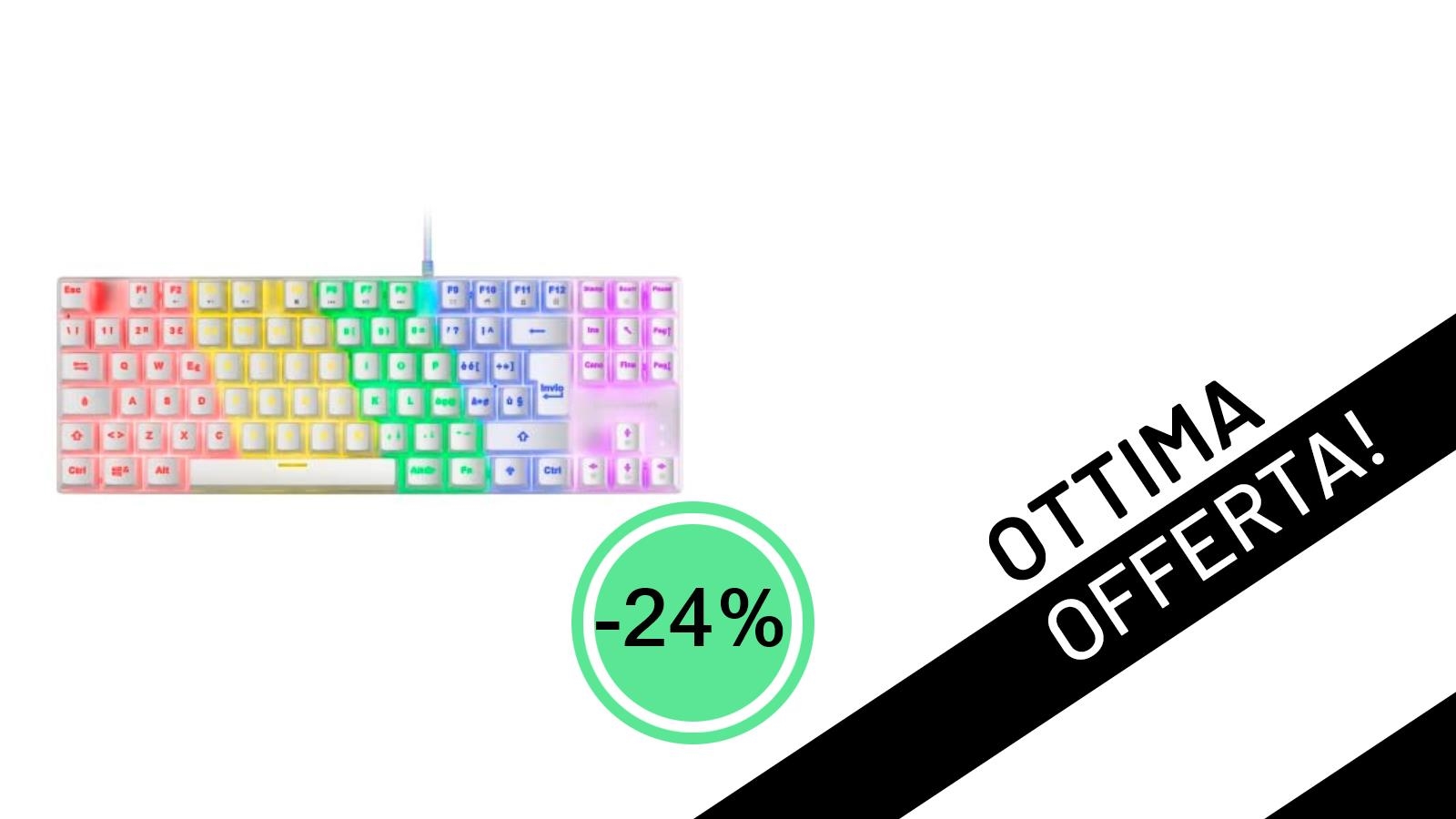 Mars Gaming MK80 Bianco: La Tastiera Meccanica TKL che Stavi Aspettando, Ora a un Prezzo Irripetibile!