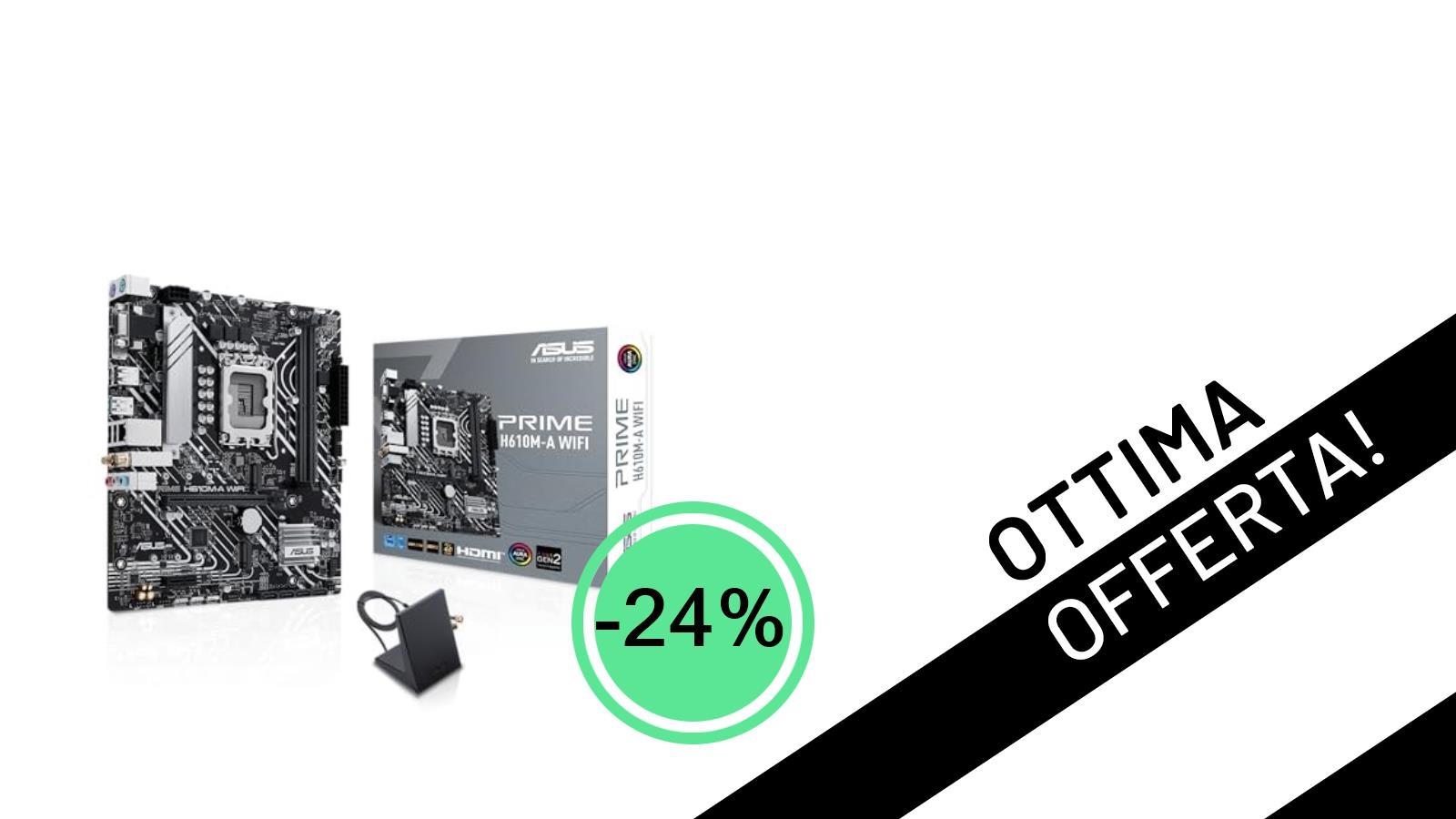 Un'Offerta da Non Perdere: Scheda Madre ASUS PRIME H610M-A WIFI Scontata del 24% a Soli 100,96€!