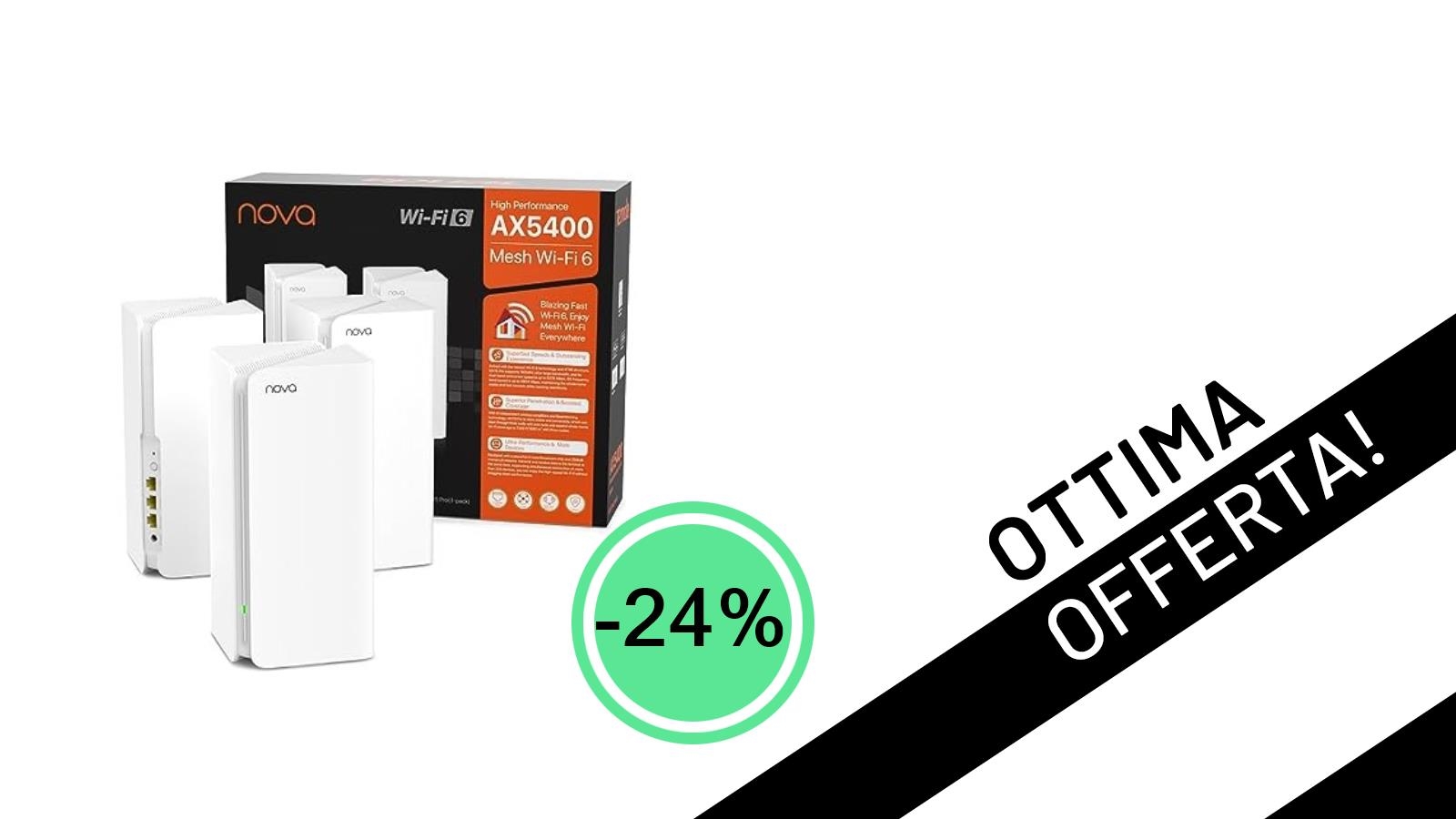 Tenda Nova MX15 PRO Mesh WiFi 6: Rivoluziona la Tua Connessione a Casa con uno Sconto del 24%!