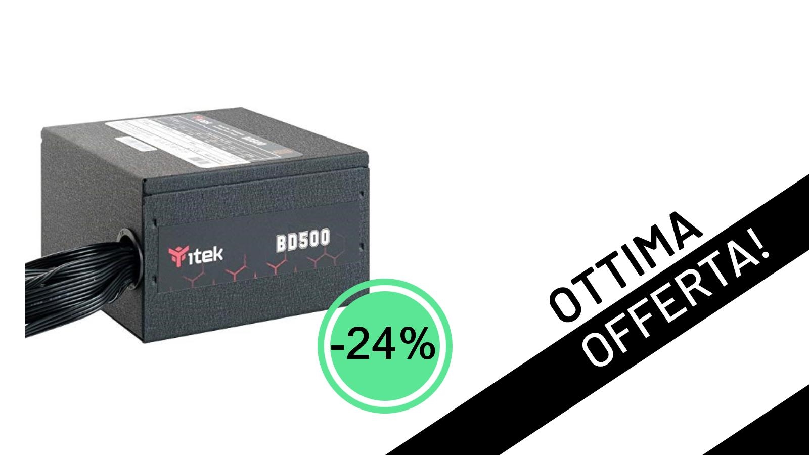 Potenzia il tuo PC con l'Itek BD500: l'Alimentatore da 500W in offerta imperdibile a soli 41,53€!