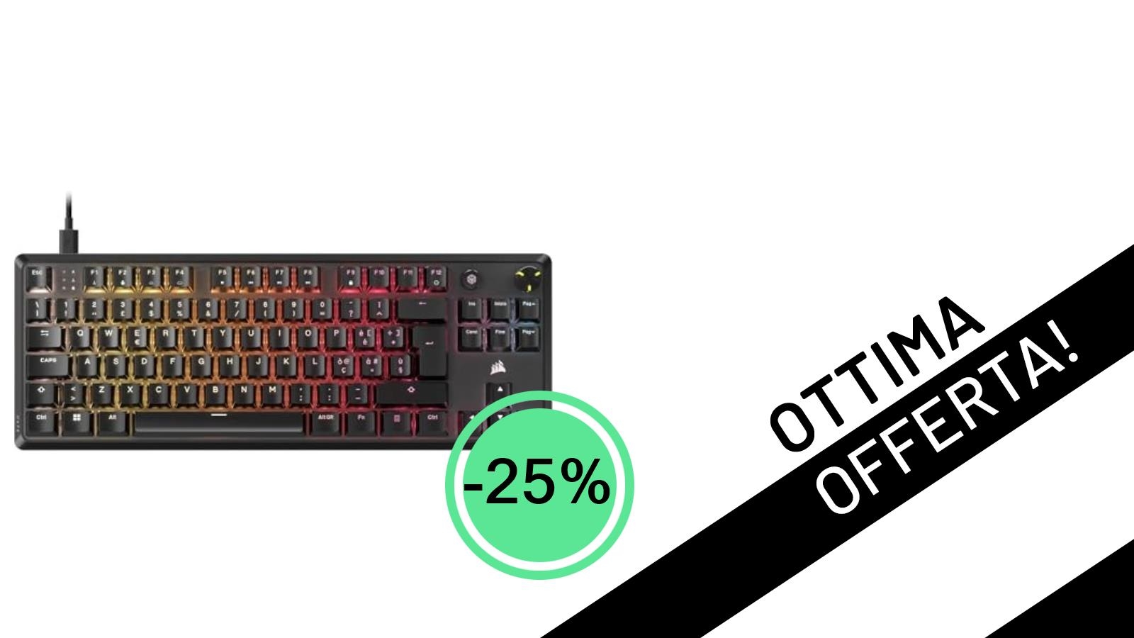Cogli l'Affare: La Tastiera Gaming CORSAIR K70 CORE TKL RGB al Minimo Storico con il 25% di Sconto!