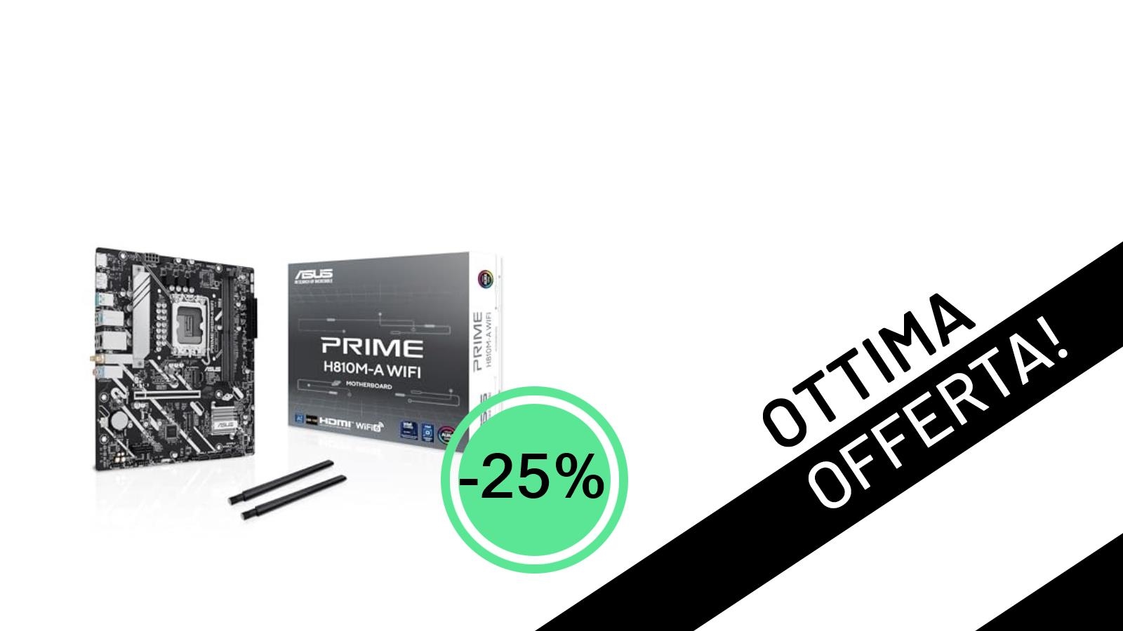 <strong>ASUS PRIME H810M-A WIFI</strong>: La Scheda Madre Intel mATX al <strong>-25%</strong>, Tua a Soli 126,80€!