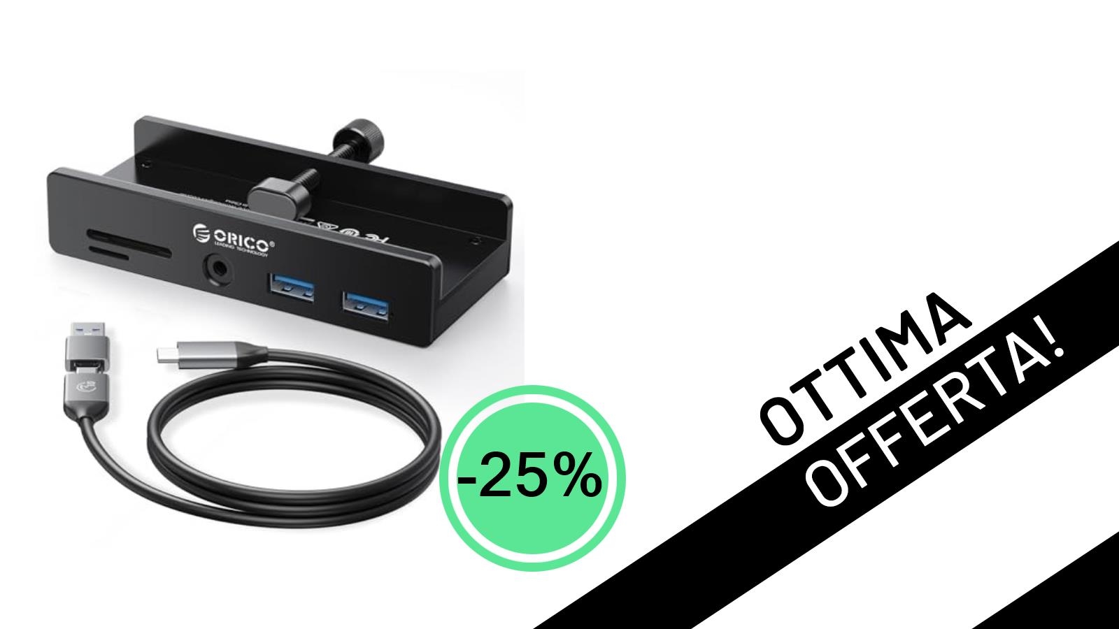 L'ORICO Hub USB 3.0 a pinza rivoluziona la tua scrivania: offerta imperdibile a soli 29,99€!