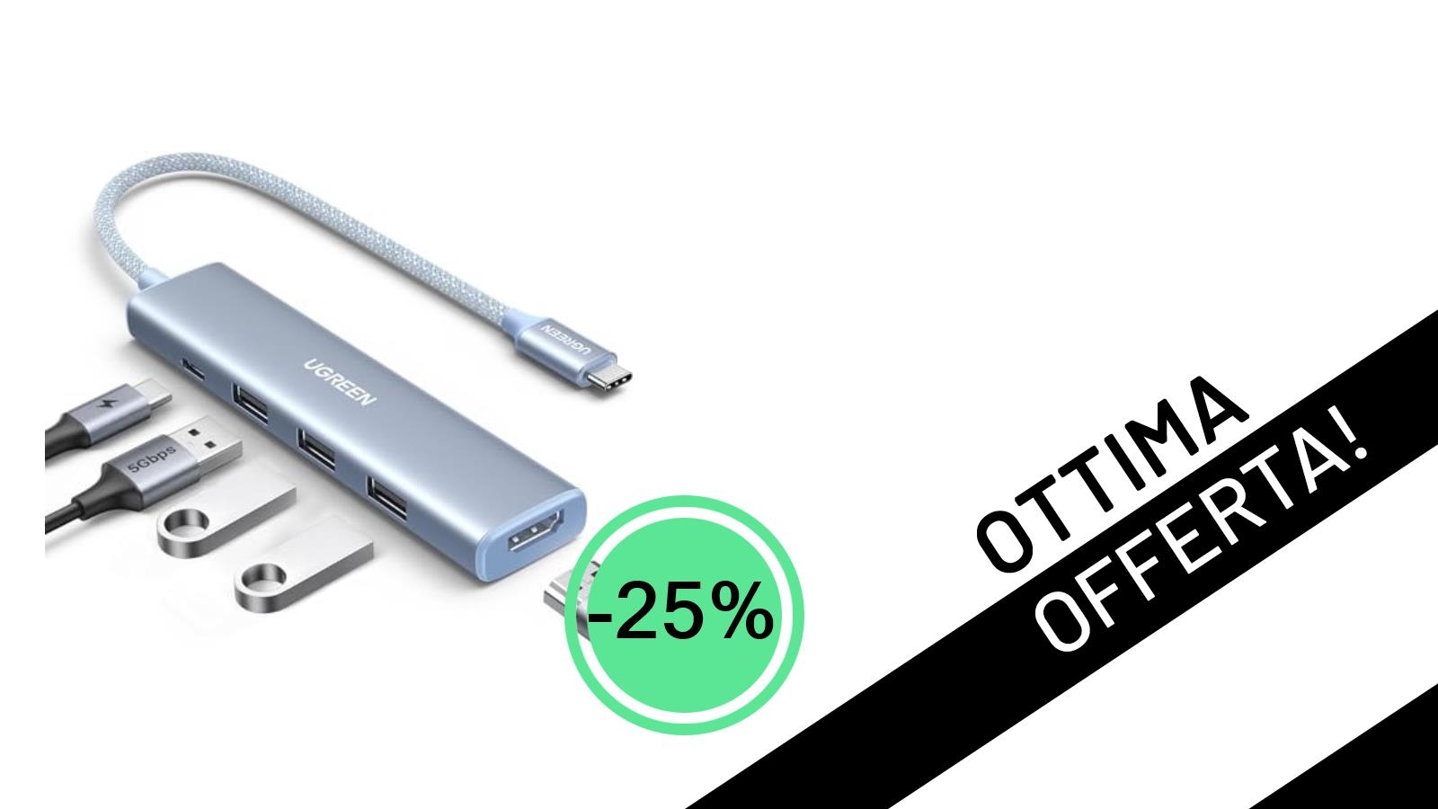 UGREEN Hub USB C 5-in-1 con HDMI 4K: L'Accessorio Essenziale per i Tuoi Dispositivi a un Prezzo Incredibile!