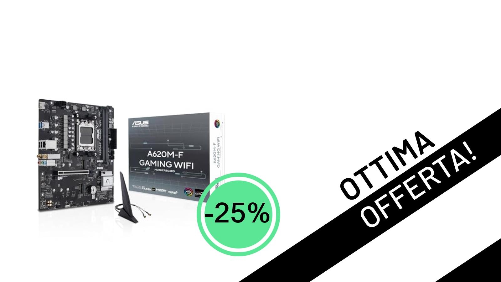 Offerta da non perdere: la Scheda Madre ASUS A620M-F GAMING WIFI crolla a soli 104,92€!