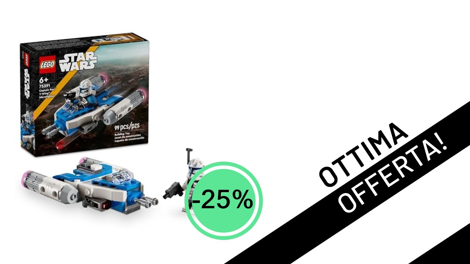 LEGO Star Wars: L'iconico Y-Wing di Captain Rex in offerta imperdibile a soli 16,48€!
