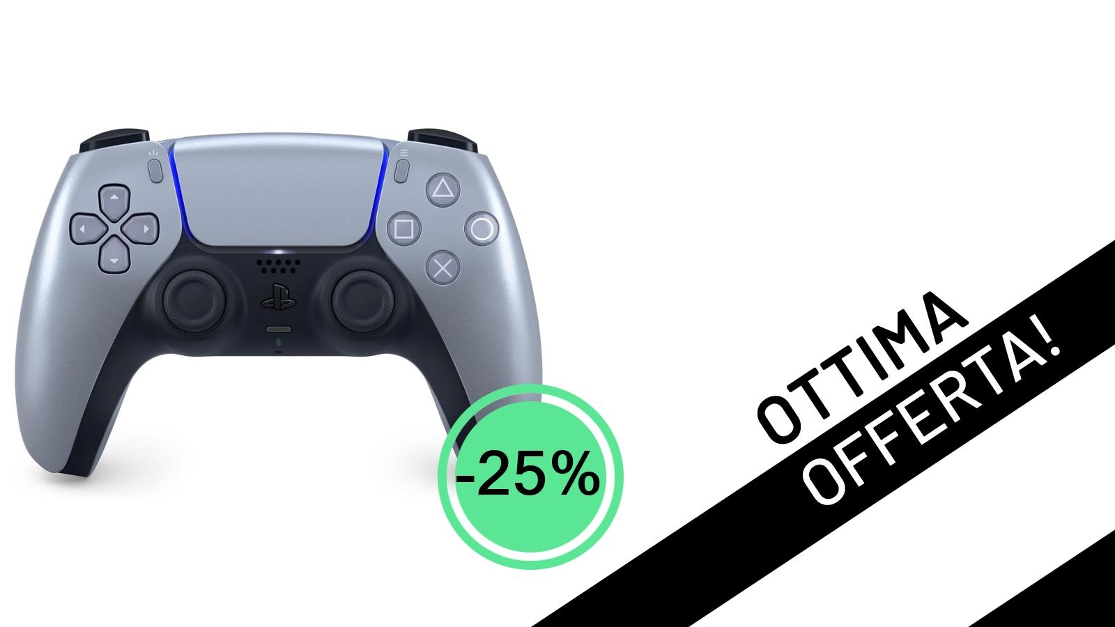 Offerta Imperdibile: Il Controller PS5 DualSense Sterling Silver Scontato del 25% a Soli 59,99€!