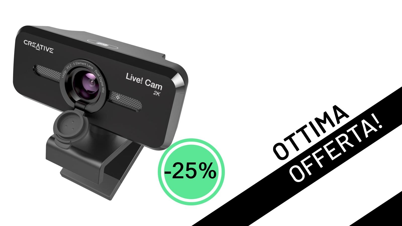Offerta imperdibile: la Creative Live! Cam SYNC V3 2K QHD è tua a soli 29,99€!
