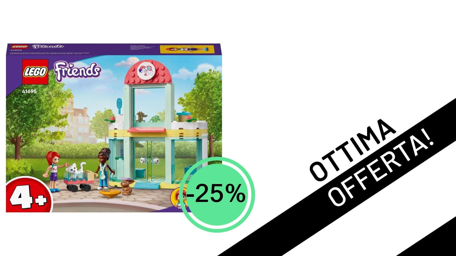 Offerta Imperdibile: LEGO 41695 Friends Clinica Veterinaria Scontata del -25% a soli 15,00€!