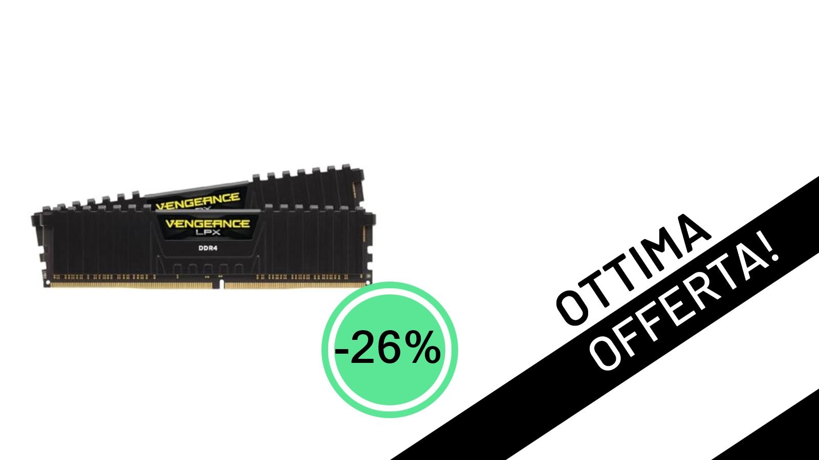 Offerta Esplosiva: La Potente RAM Corsair VENGEANCE LPX 32GB Crolla a soli 62,77€!