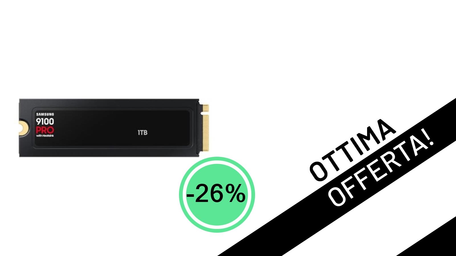 SSD Samsung 9100 PRO da 1TB: Velocità PCIe 5.0 al Minimo Storico con Sconto del 26%!