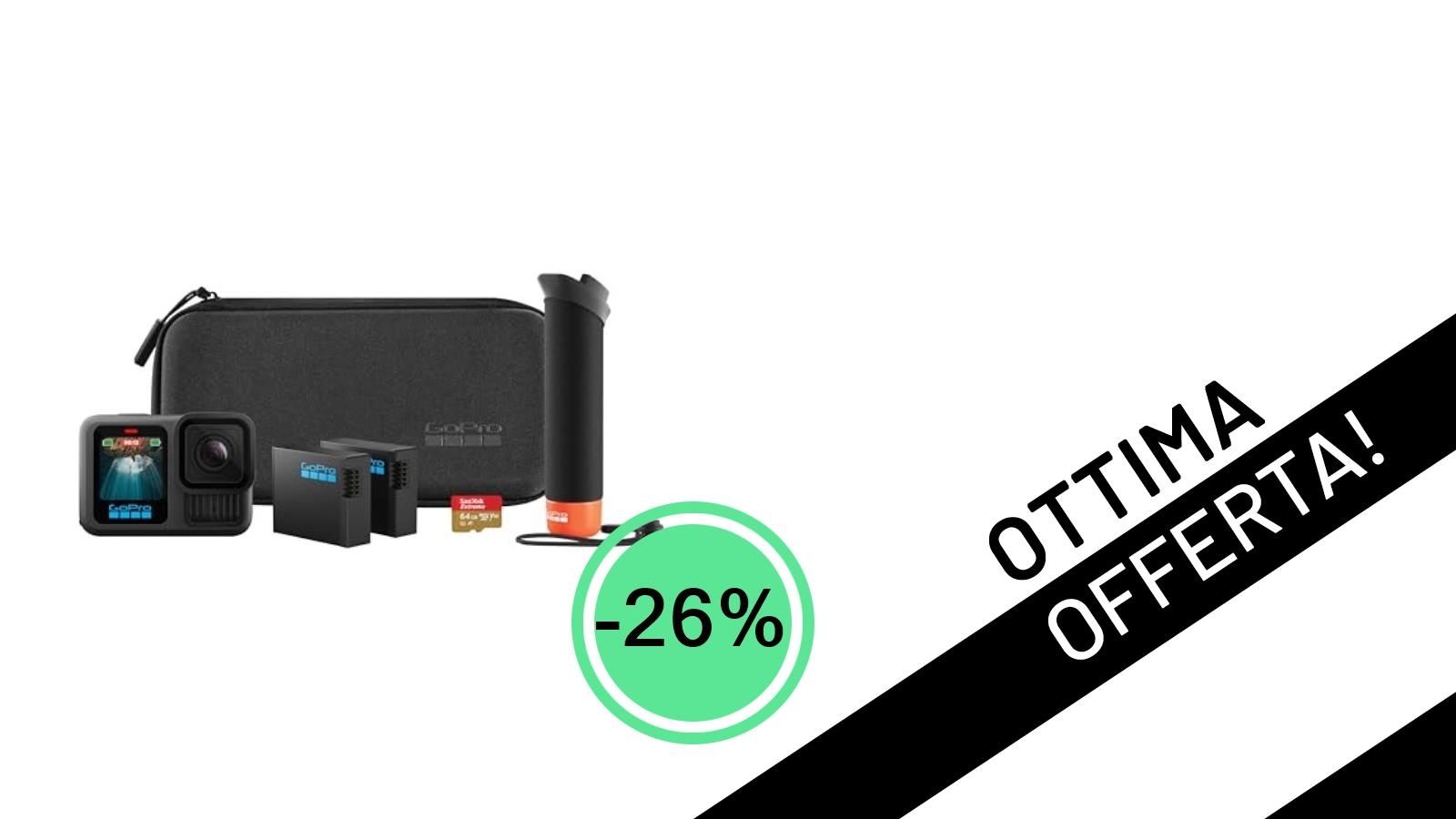 GoPro HERO13: Il Pacchetto Accessori Black Essenziale Scontato del 26% a Soli 369,99€!