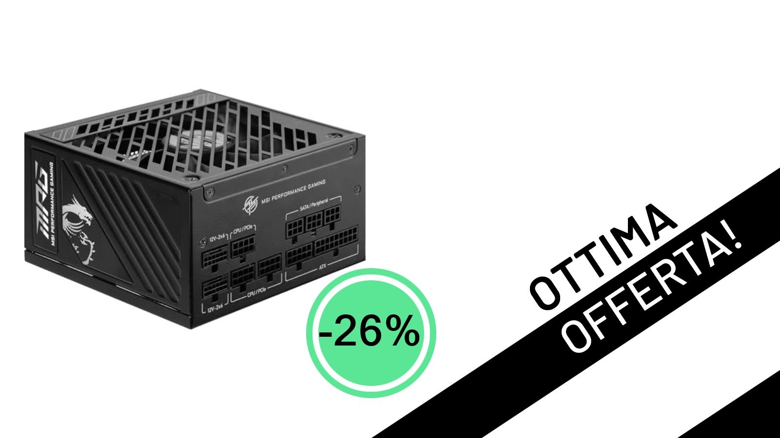 L'alimentatore MSI MPG A850GS PCIE5 è in offerta lampo: potenza e affidabilità al minimo storico!