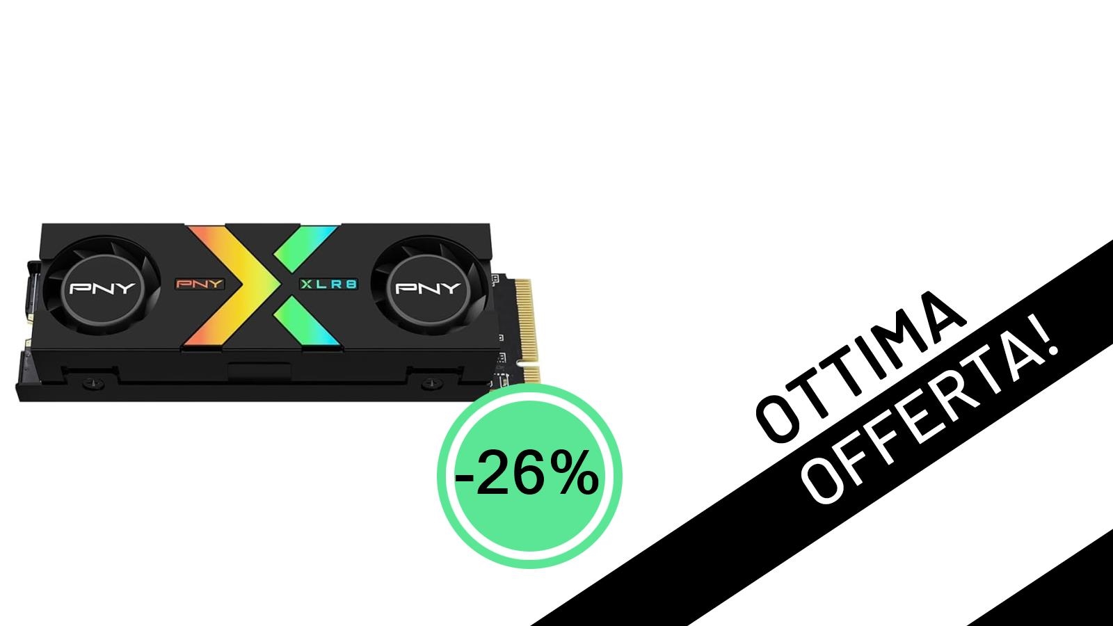 PNY SSD Interno CS3150 XLR8 Gaming EPIC-X RGB™ 2TB M.2 NVMe: Velocità Estrema al -26%!