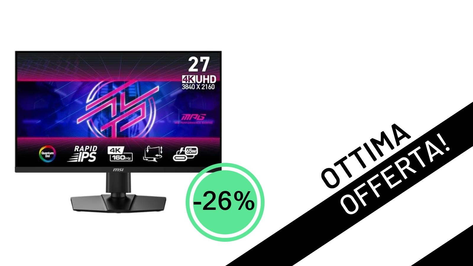Offerta Imperdibile: Il Monitor Gaming MSI MPG 274URF QD 4K a soli 445€ con il 26% di Sconto!