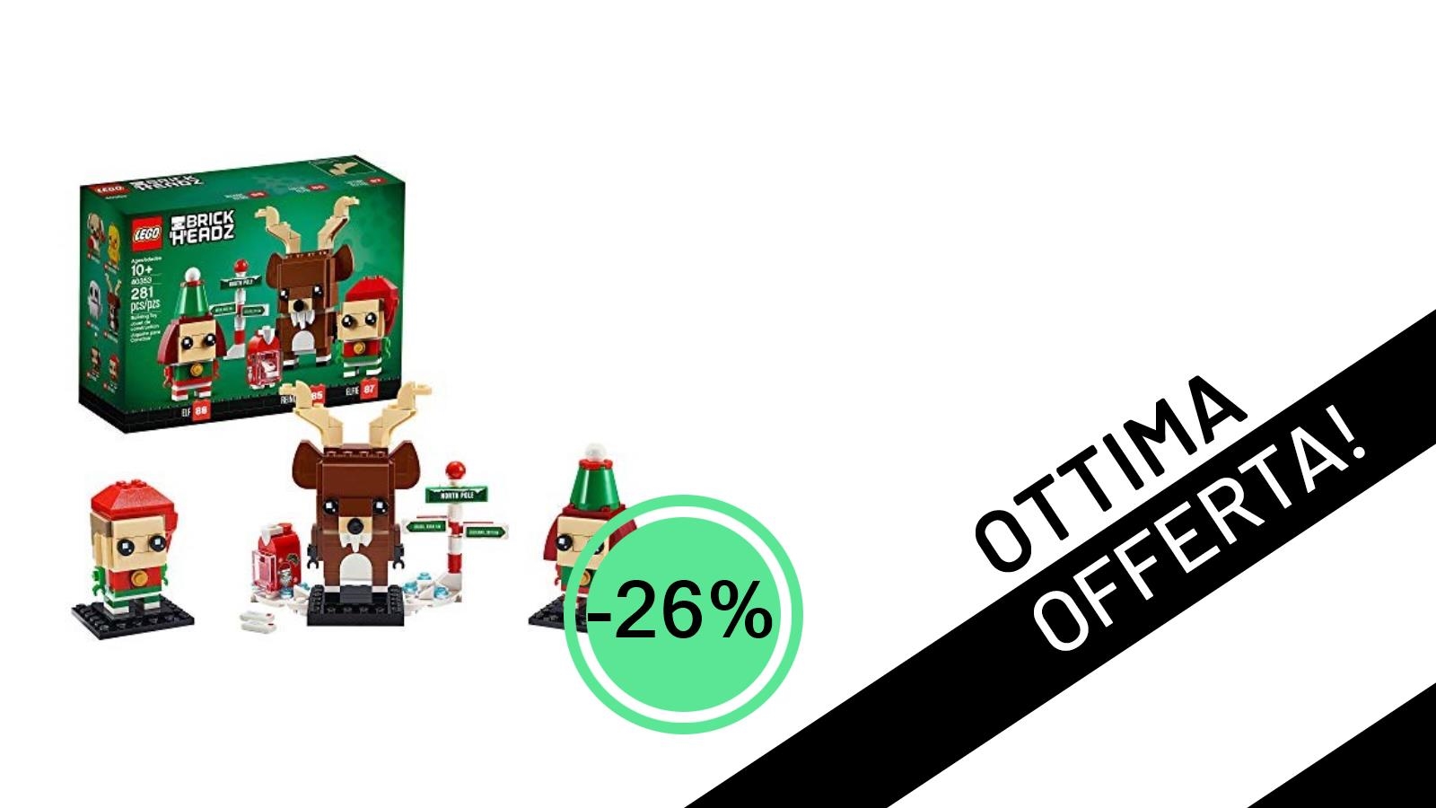 LEGO Brickheadz Renna, Elfo ed Elfa: L'Offerta di Natale che Stavi Aspettando Scontata del 26%!