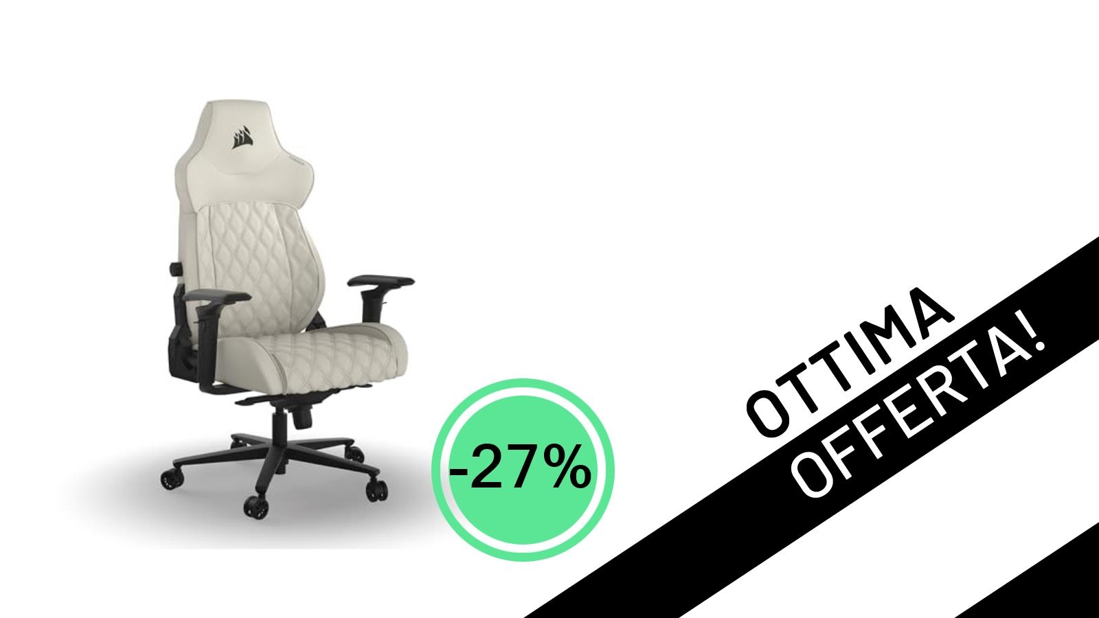 Offerta imperdibile: la sedia gaming Corsair TC500 LUXE Ghiaccio crolla del 27% a soli 399,90€!