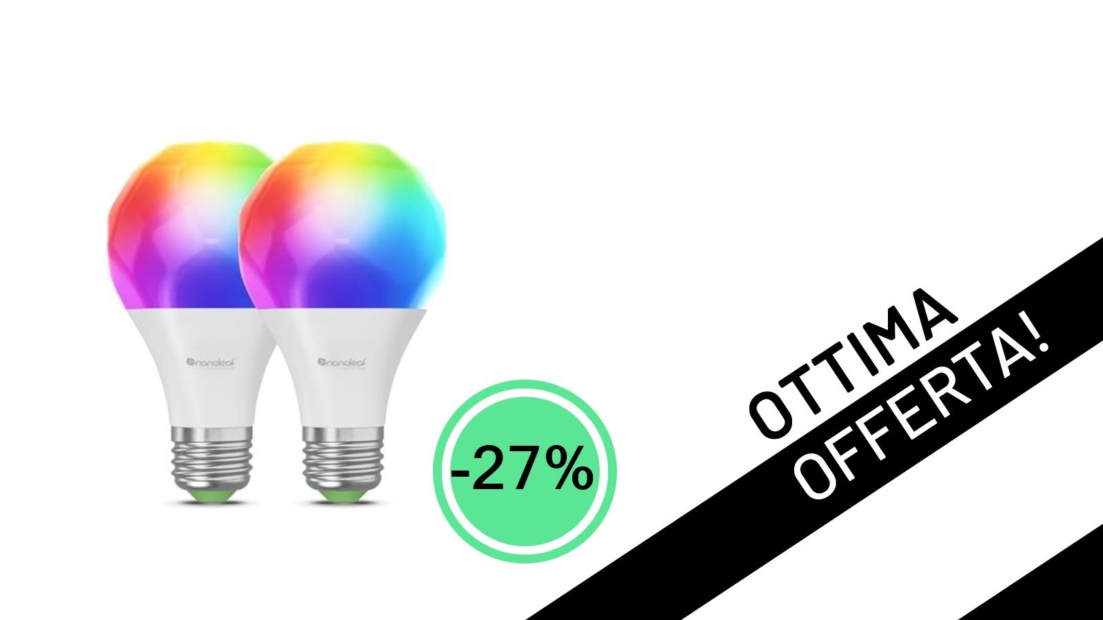 Illumina la tua casa con stile: le lampadine smart Nanoleaf E27 RGB in offerta imperdibile!