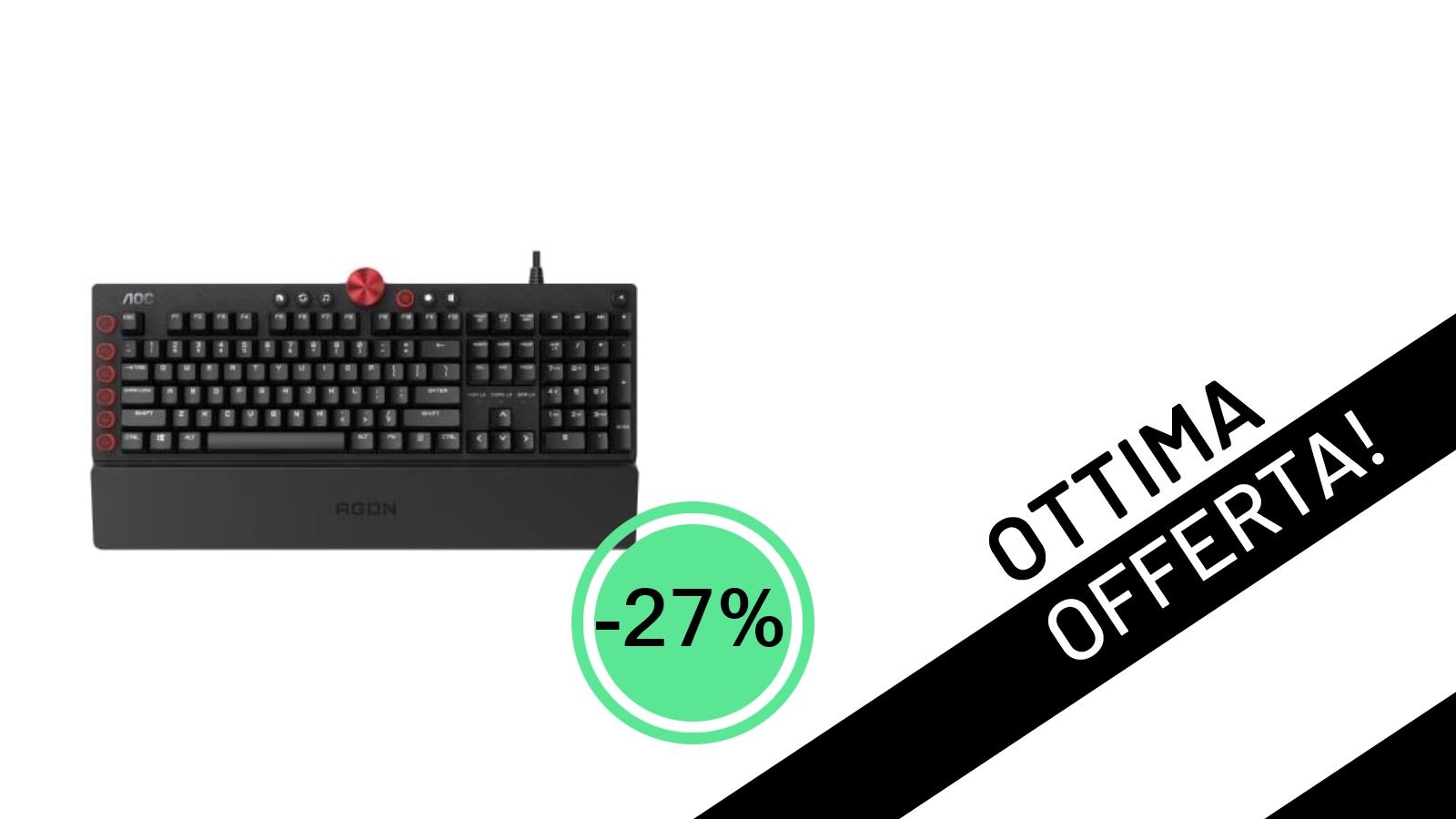 Imperdibile! La tastiera gaming Agon by AOC AGK700 con Cherry MX Red è tua a soli 126,31€ (-27%)