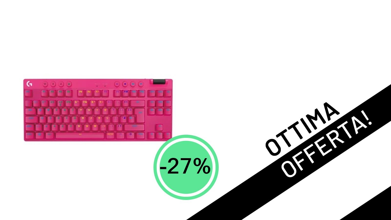 Offerta Imperdibile: La Logitech G PRO X TKL LIGHTSPEED Magenta Scontata del 27% a 175,19€!