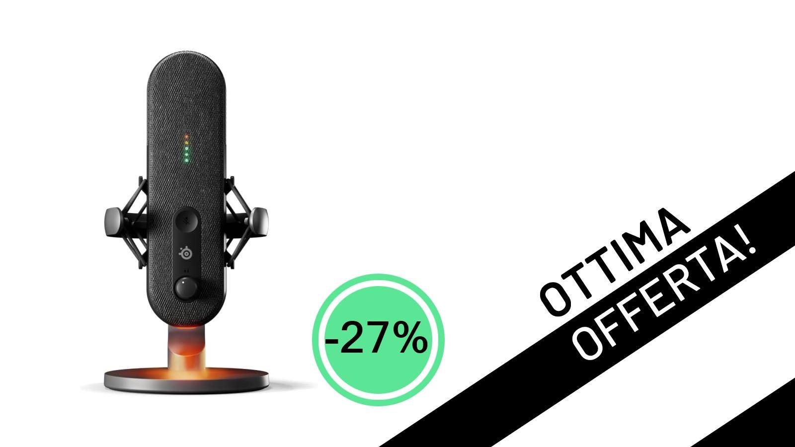 Offerta Imperdibile: SteelSeries Alias Mic USB, il Microfono da Streaming Definitivo Scontato del 27%!