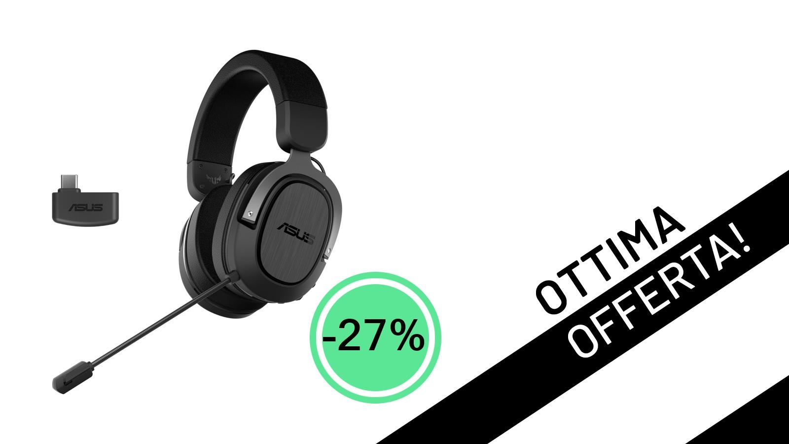 Offerta da non perdere: le cuffie ASUS TUF Gaming H3 Wireless crollano a 73€!