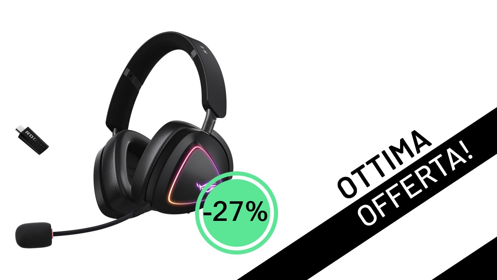 Le ASUS ROG Delta II, cuffie da gaming wireless definitive, sono in offerta imperdibile a 189€!