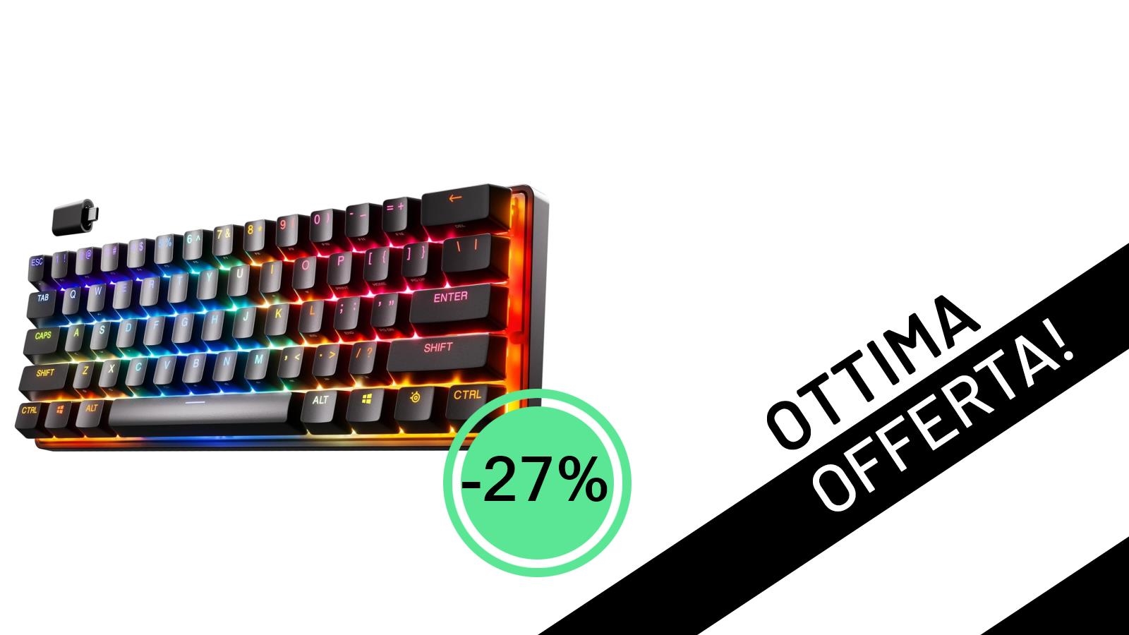 SteelSeries Apex Pro Mini Wireless: la tastiera gaming più veloce al mondo ora tua con il 27% di sconto!