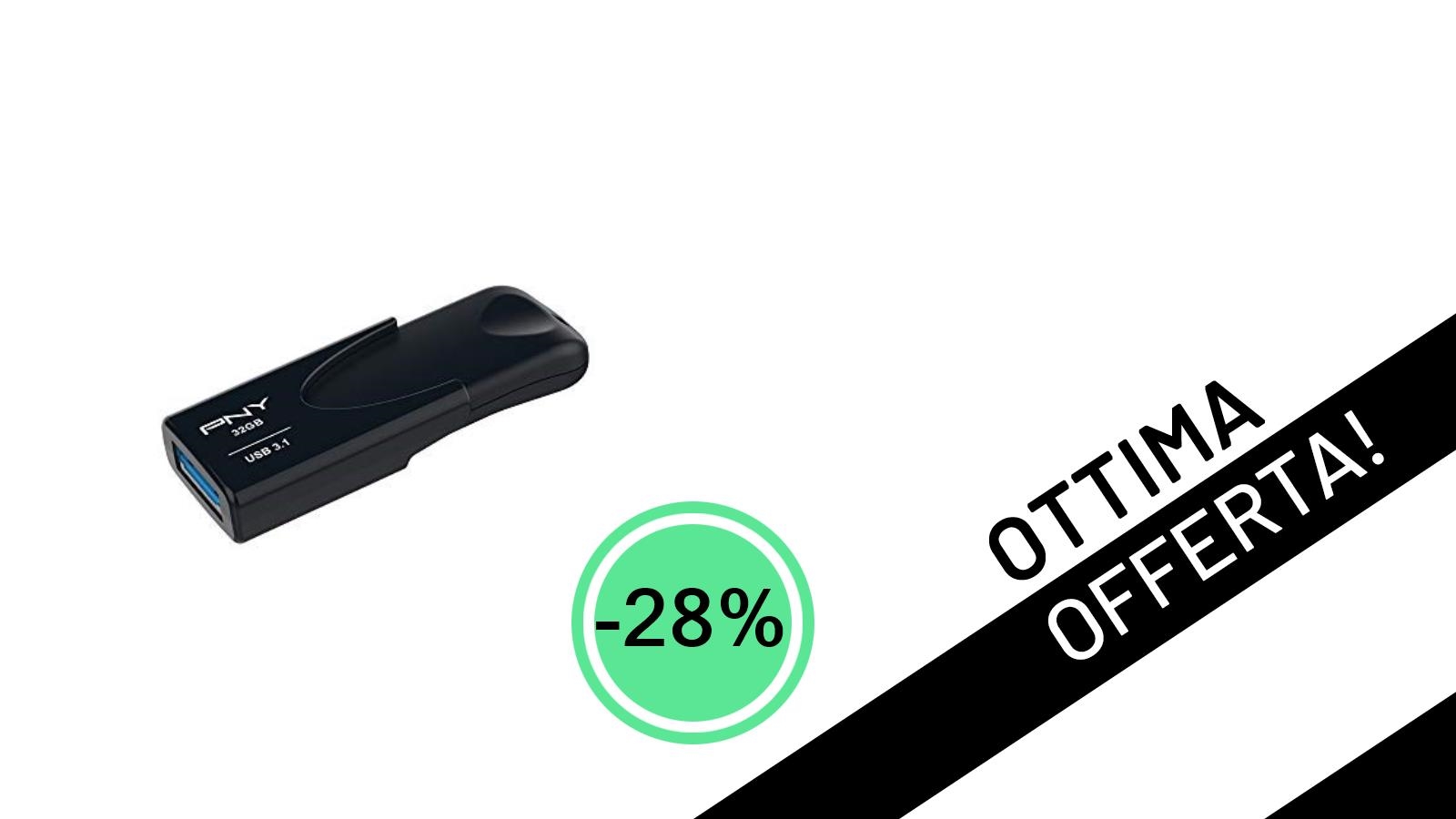 PNY Attaché 4 da 32GB: la Chiavetta USB 3.1 che non puoi farti scappare a soli 5,41€!