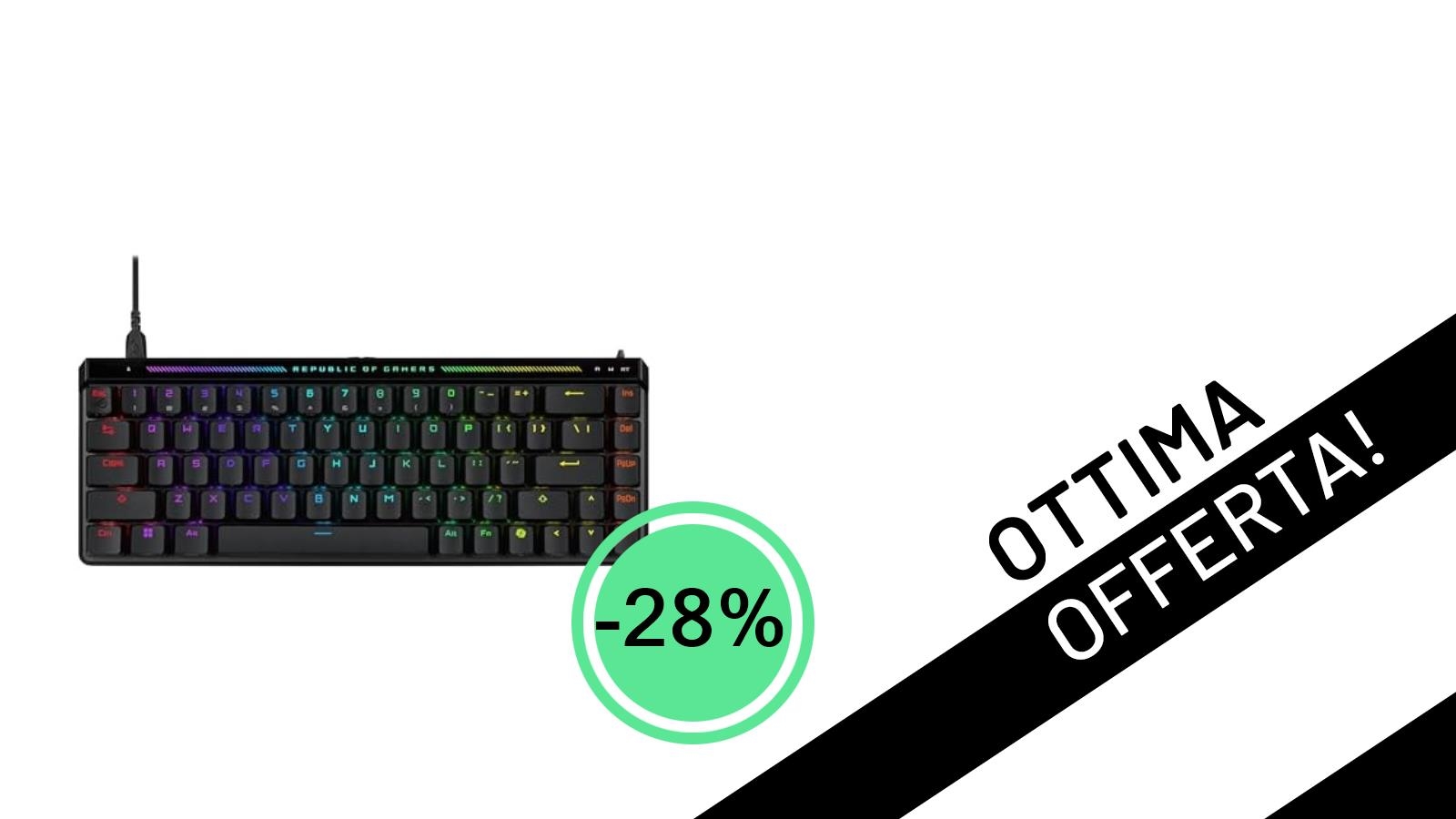 Offerta Lampo: La Tastiera ASUS ROG Falchion Ace HFX Sfreccia al -28%!