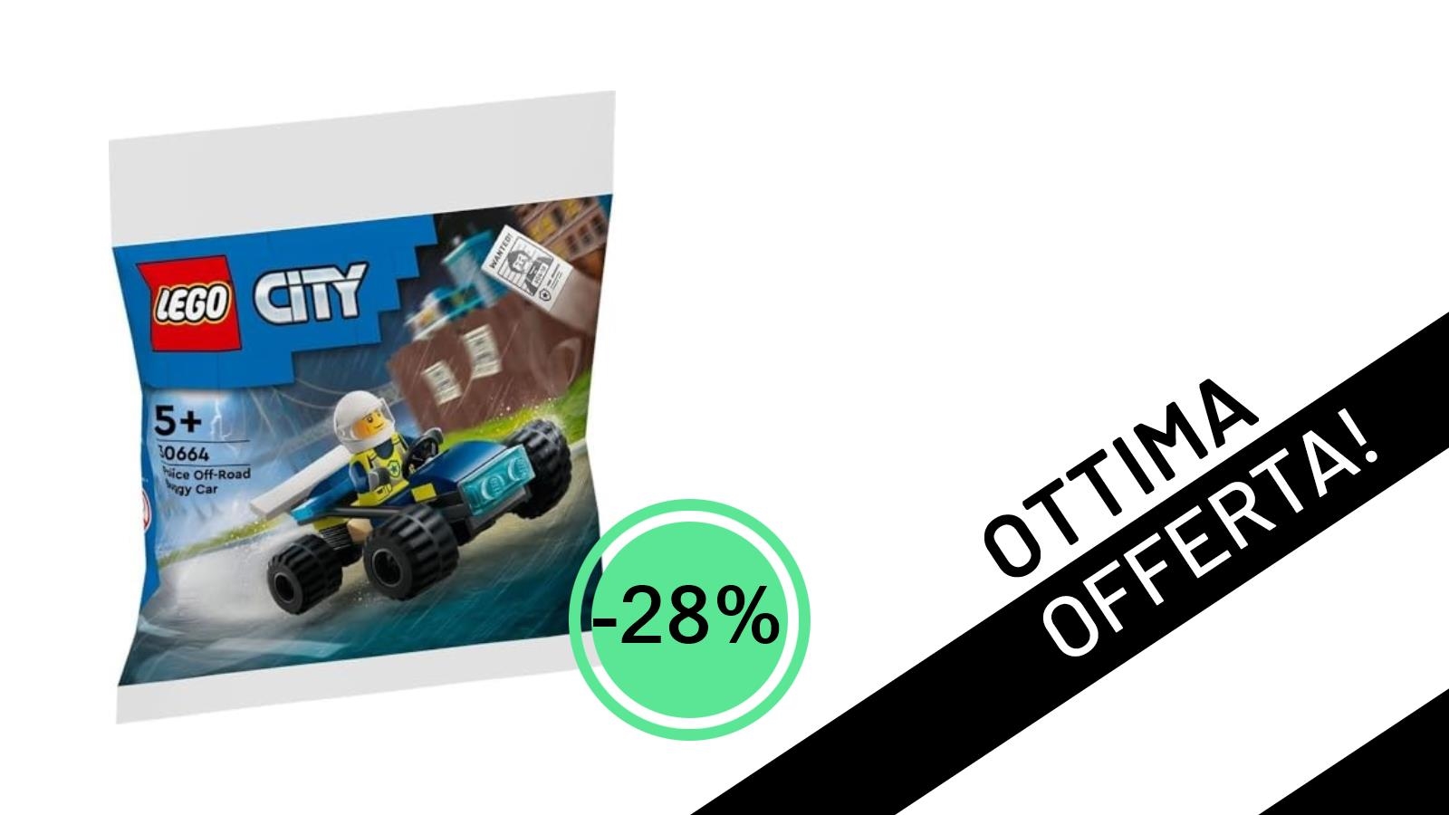 Non perdere il LEGO 30664 Politieterreinbuggy: ora a soli 3,59€ con il 28% di sconto!