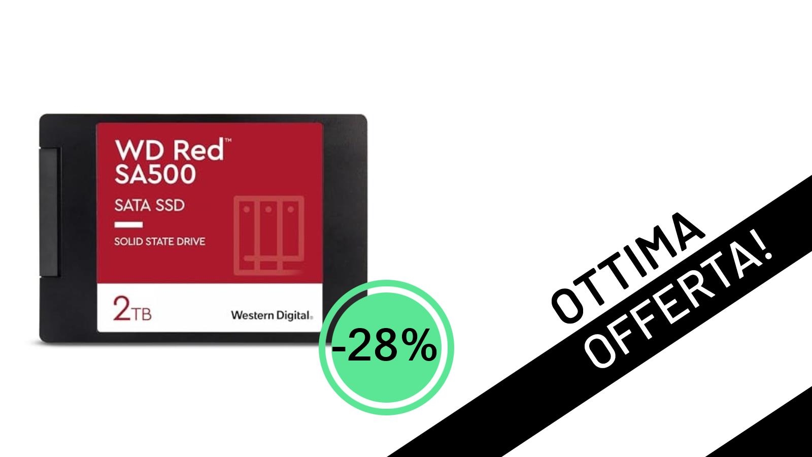 WD Red SA500 2TB SSD NAS: Accelerazione e Affidabilità per il Tuo Storage, Ora con il -28%!