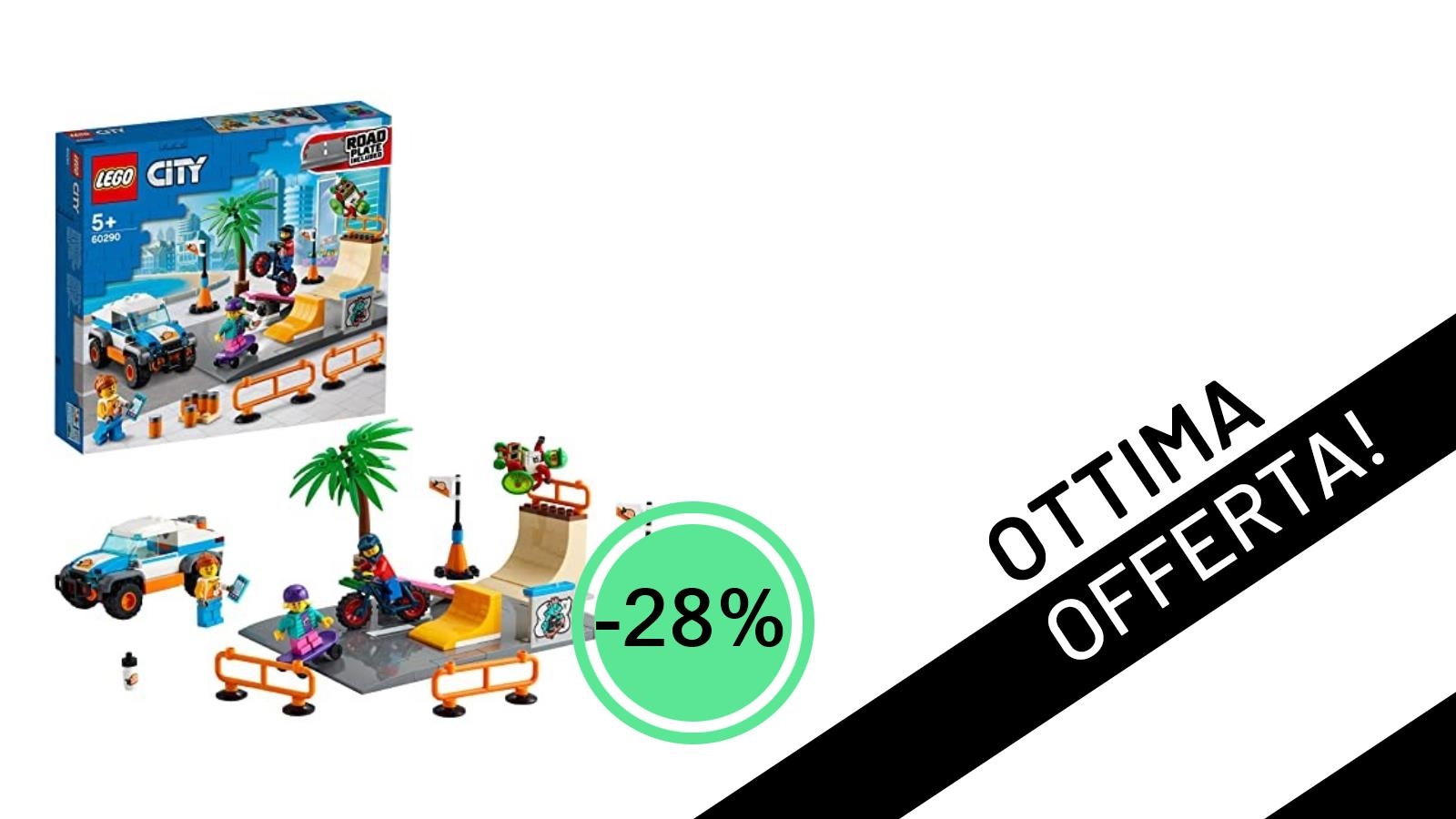 Sconto del 28% sul LEGO 60290 My City Skate Park: Divertimento Garantito a 34,96€!