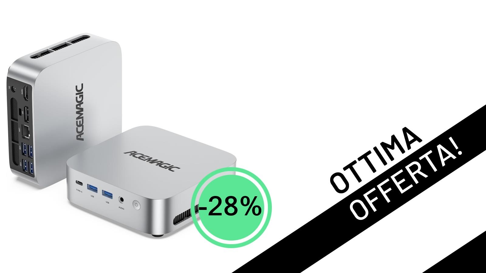 ACEMAGIC M1 Mini PC: Potenza Compatta a un Prezzo Incredibile con il -28% di Sconto!